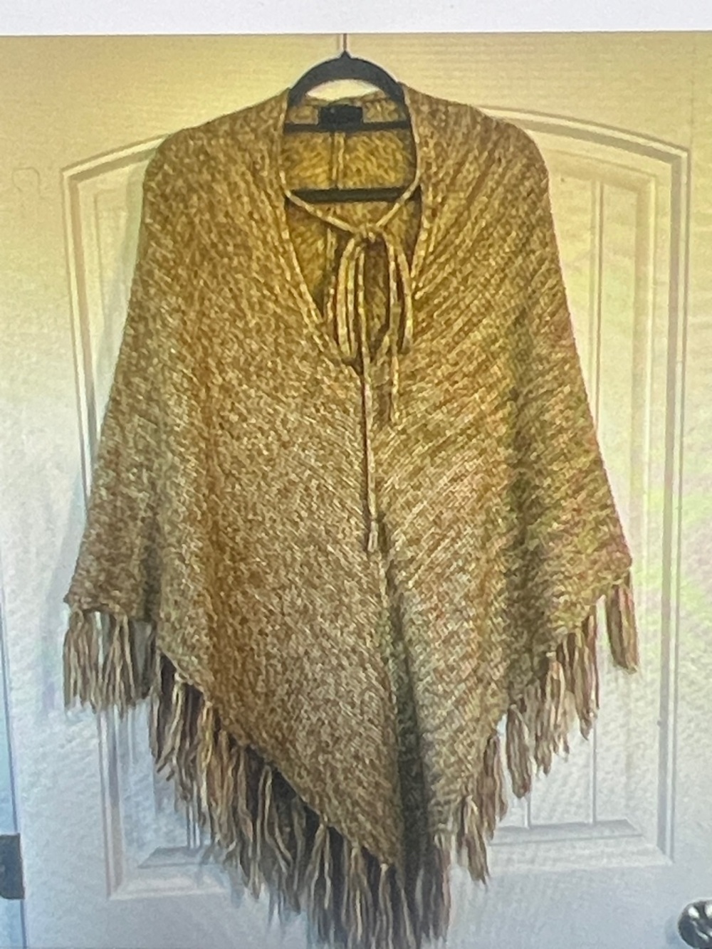 Knit neutral Poncho